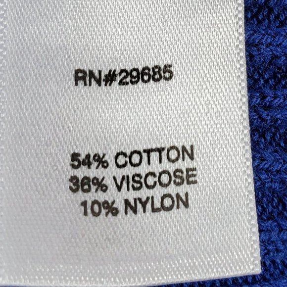 Pendleton Cobalt Blue 11" Short Sleeved Crew Neck Ribbed Sweater Sz L - Picture 8 of 9